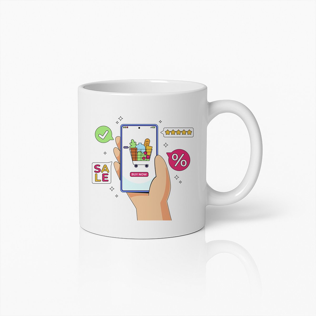Online Winkelconcept Mok – Moderne E-commerce Koffiebeker voor Techliefhebbers