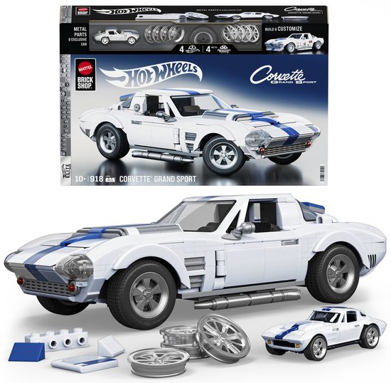 Mattel Brick Shop Hot Wheels Corvette Grand Sport bouwset voor volwassenen