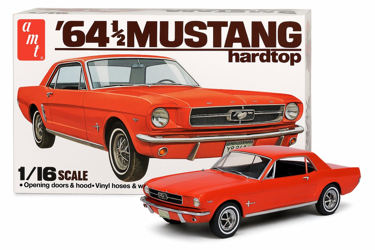 AMT Modelbouwpakket Auto - 1461 1964 1/2 Ford Mustang - Hardtop - Amerikaanse Auto Plastic - 1:16 - Modelbouw