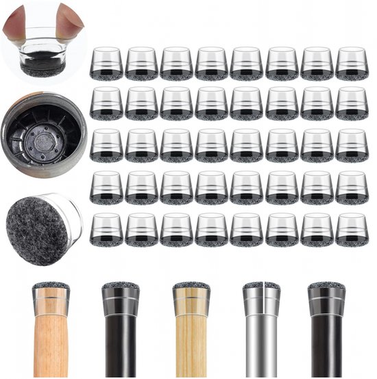 Flooq Pro Stoelpootdoppen Flexibel Rond 21-26mm - 24 Stuks – Fermin