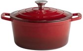 Stoof-Braadpan 5 stars dia 25xH11.5/17.5 cm ROOD-CREME 4.0 ltr.
