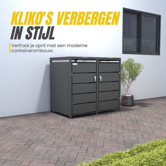 Kastrex Container Ombouw Kast - Voor 2 Kliko - Weerbestendig & Onderhoudsvrij - Gecoat Staal