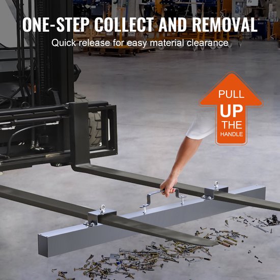 72” Magnetische Veegmachine, 105 Lbs Hefmagnet voor Vorkheftrucks - Krachtig En EfficiëNt Reinigingsgereedschap voor Industrieel Gebruik van HANGAR DOOR製 — afbeelding 4