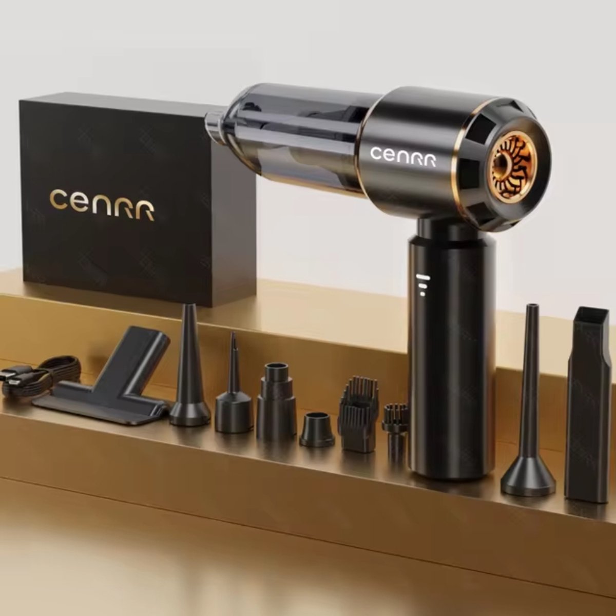 CENRR 998000 PA Mini Auto Stofzuiger – Draadloze, Krachtige Handstofzuiger voor Auto, Draagbare Reinigingsmachine - MAX Black