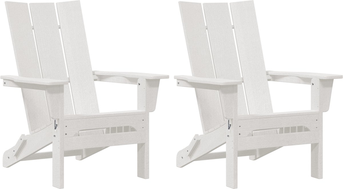 vidaXL - Tuinstoel - 2 - st - Wit - Polyetheen