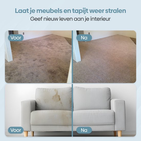 Olvy Tapijtreiniger PRO - Stoomreiniger - Draagbare Vlekkenreiniger 100 Stoom Bank Reiniger Machine Meubelreiniger 1650w Zetelreiniger Matrasreiniger