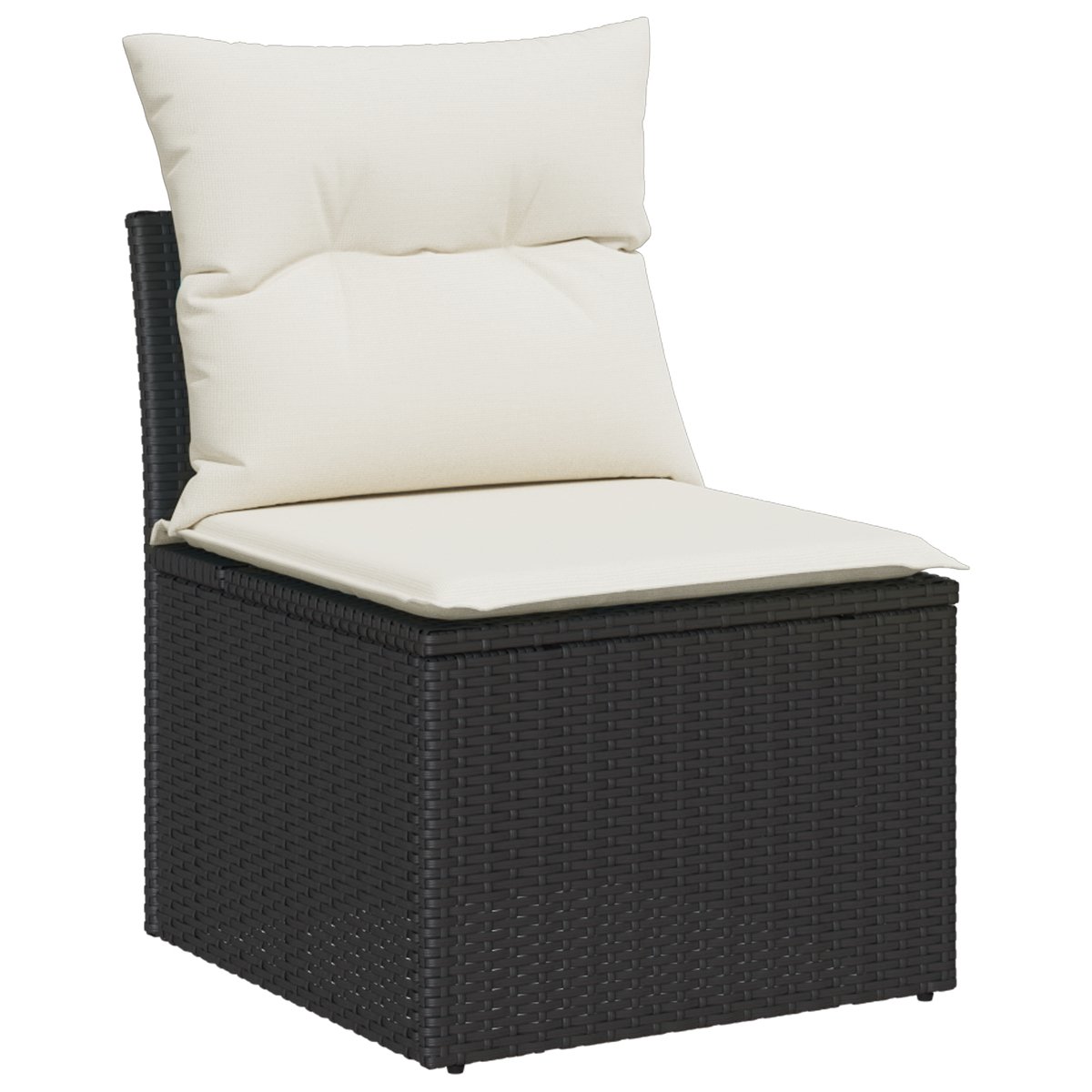 vidaXL - Tuinbank - Set - met - opslag - 8 - pcs - Zwart - en - Crème - poly - rattan