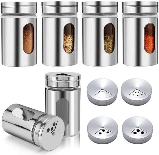 4 stuks keuken transparante acryl kruidendoos vier in één kruidenpotjes
