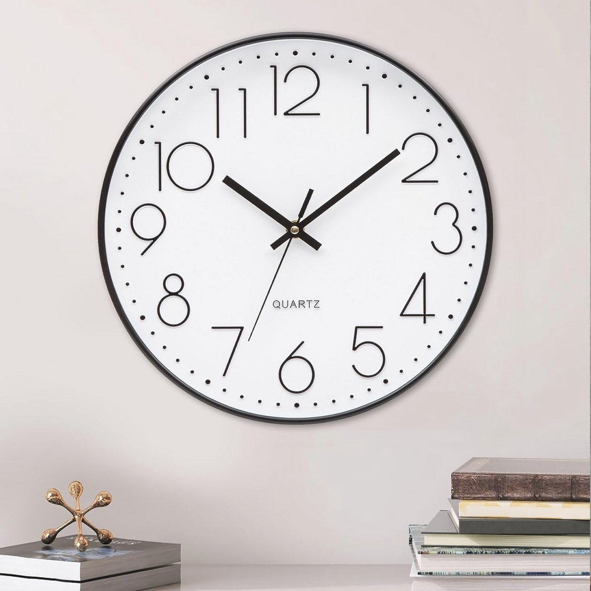Moderne Stille Wandklok Ø 30 cm voor Keuken, Woonkamer, en Kantoor