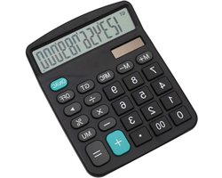 12-cijferige digitale kantoorrekenmachine met dual power en zonne-energie, grote standaardfunctie voor efficiënt zakelijk gebruik en nauwkeurige berekeningen