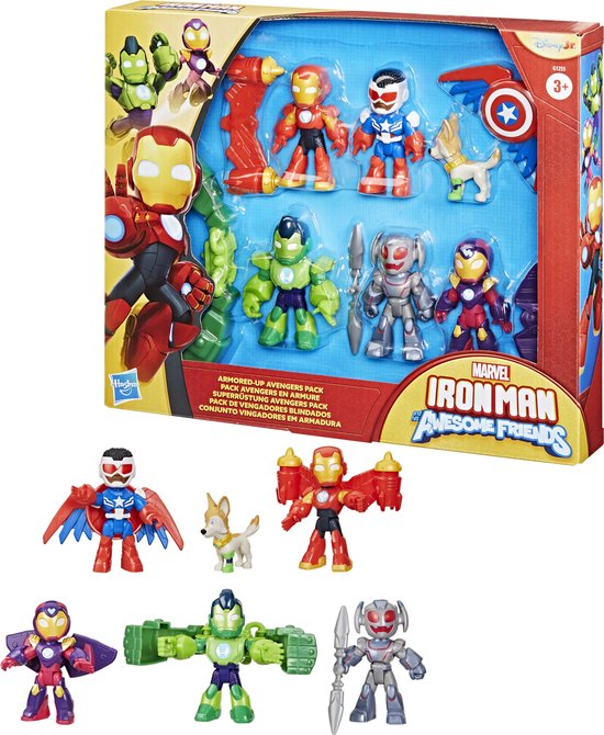 Hasbro Marvel actiefiguren Iron Man & Friends - Armored Up Avengers Pack.