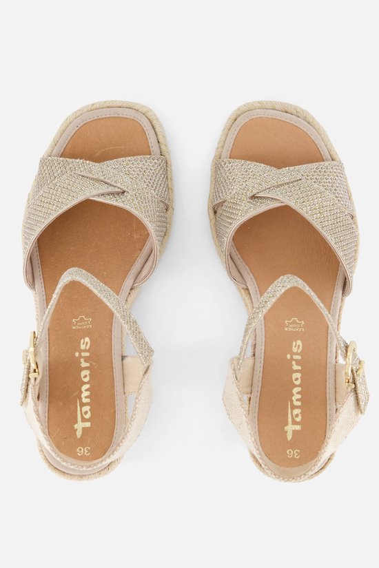 Tamaris Espadrilles goud Textiel - Maat 38