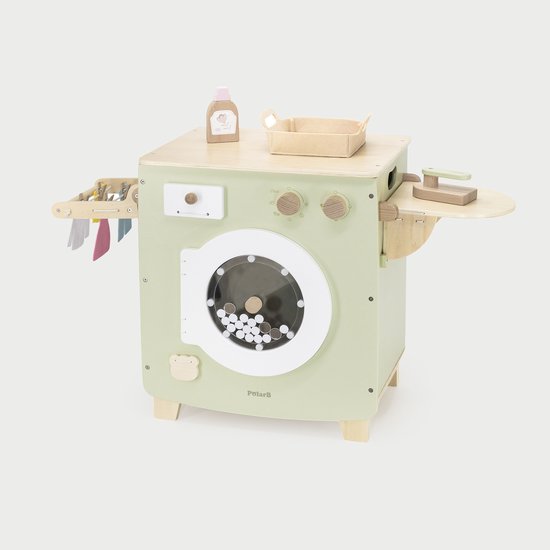 PolarB® Wasmachine speelgoed set - compleet - hout