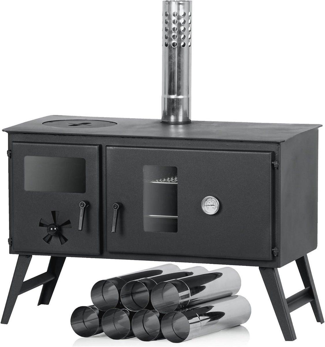 Tentkachel voor Camping en Outdoor - Houtkachel met Vuurplaats en Broodoven, Compact en Handig voor Tentverwarming