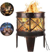 Bol.com Vuurkorf Deluxe - Ruime Terraskachel Ø 45cmx58cm - Terrashaard voor Buiten - Vuurschaal - BBQ - Antieke Romeinse Look - ... aanbieding
