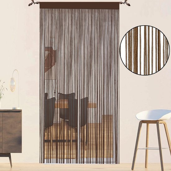 CRLYN® Deurgordijn Kralen - Macrame - Bruin - 90x200cm — afbeelding 2