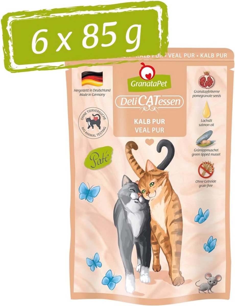 Kattenvoer met Kalf - Graanvrij en Suikervrij Natte Voeding voor Gezonde Katten