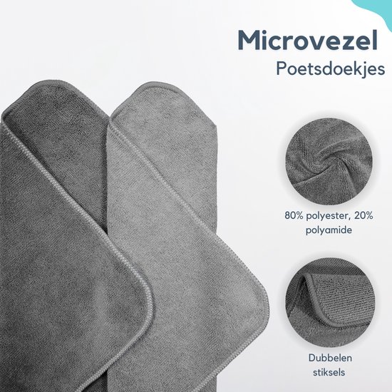 Spalax Luxe Set en Microfibre - 14 Pièces - Chiffons de Nettoyage Hautement Absorbants - Lavables - 30 x 30 cm