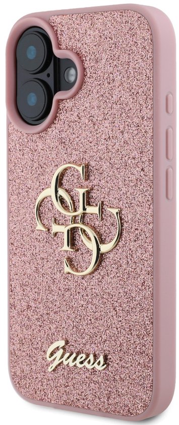 Guess GUHCP16SHG4SGP iPhone 16 6,1" rose/rose coque rigide Fixe Glitter Big 4G