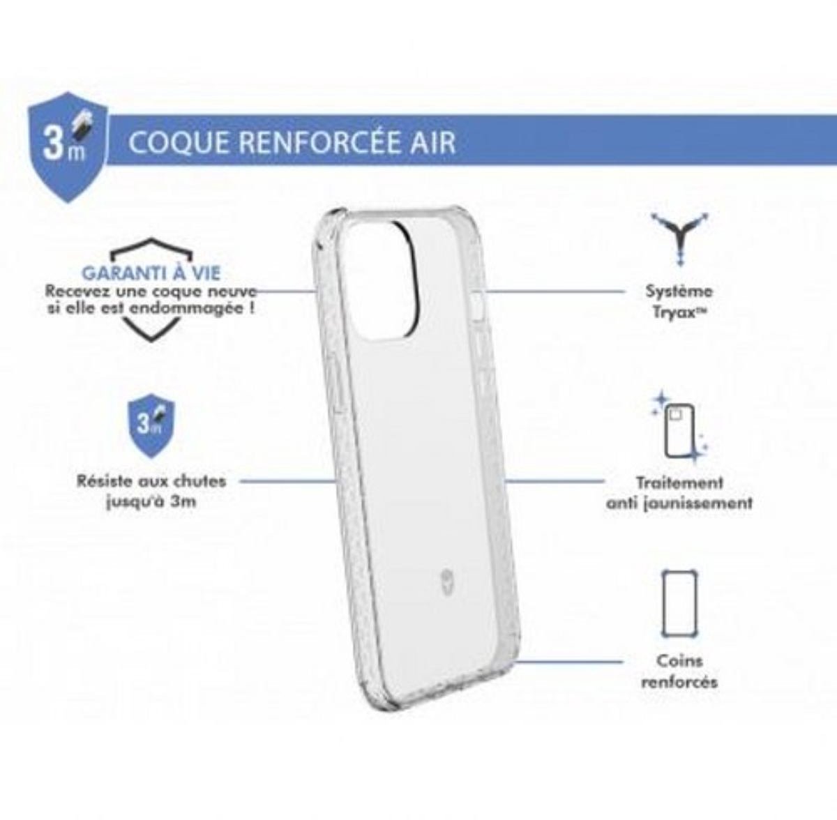 Force Case, Versterkte hoes Geschikt voor Apple iPhone 12 Pro Max AIR, Transparant