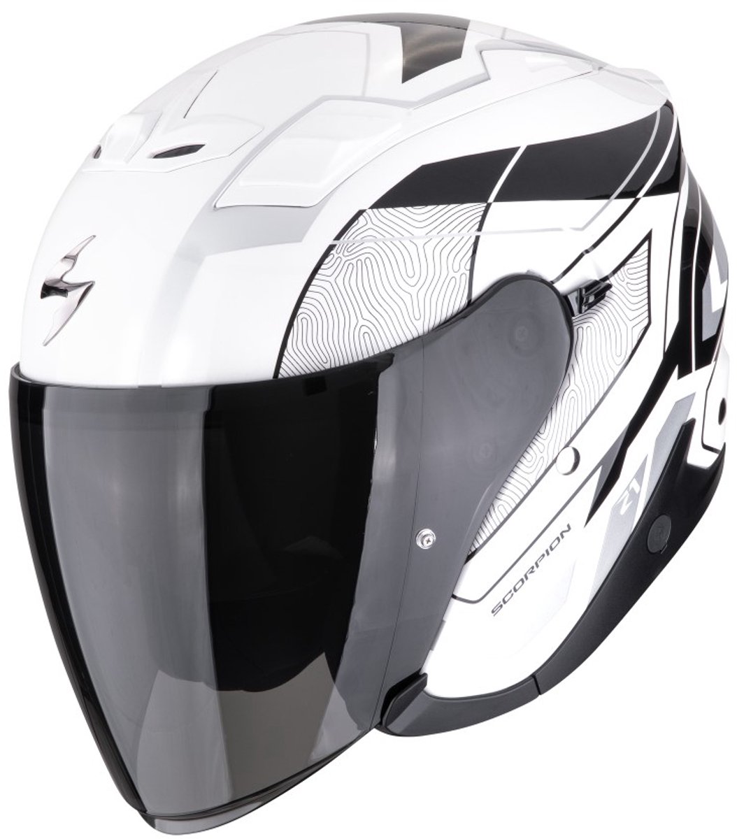 Scorpion EXO-Z1 Vue Zwart Wit Zilver Jethelm - Maat XL - Helm