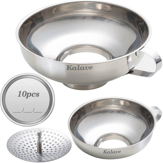 Inmaaktrechter, Inmaaktrechter Van Voedselveilig Roestvrij Staal Met Zeef, Trechter Met Brede Hals Voor Gebruik In De Keuken, Inmaakaccessoireset Voor Brede En Normale Weckpotten Klein En Groot