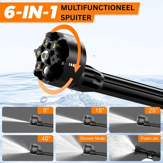 CRLYN® Hogedrukreiniger Auto - Hogedrukspuit - Terrasreiniger - Zwart van CRLYN — afbeelding 3