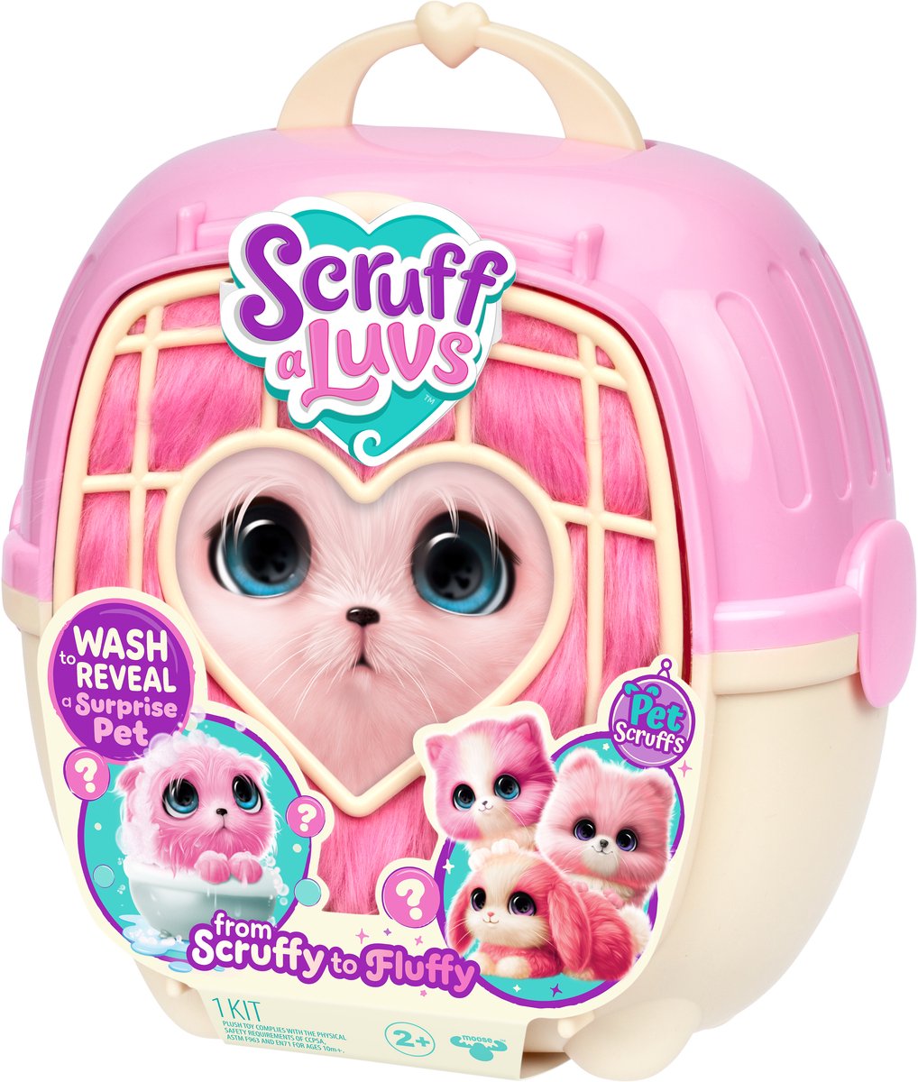 Scruff a Luvs - Roze Mystery Knuffel in Draagmand - Puppy, Kitten of Konijntje — afbeelding 8