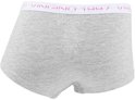 Grijze Vingino boxer met witte, roze en paarse glitter tailleband met 'Vingino 1997' logo.