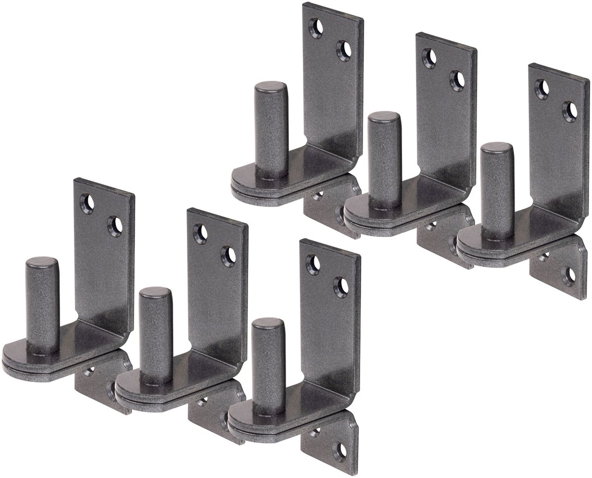 Alberts 822668 DURAVIS® plaatduim met DII-haak, zwart diamant duplex gecoat, penmaat Ø16 mm, plaat 113 x 40 mm, set van 6