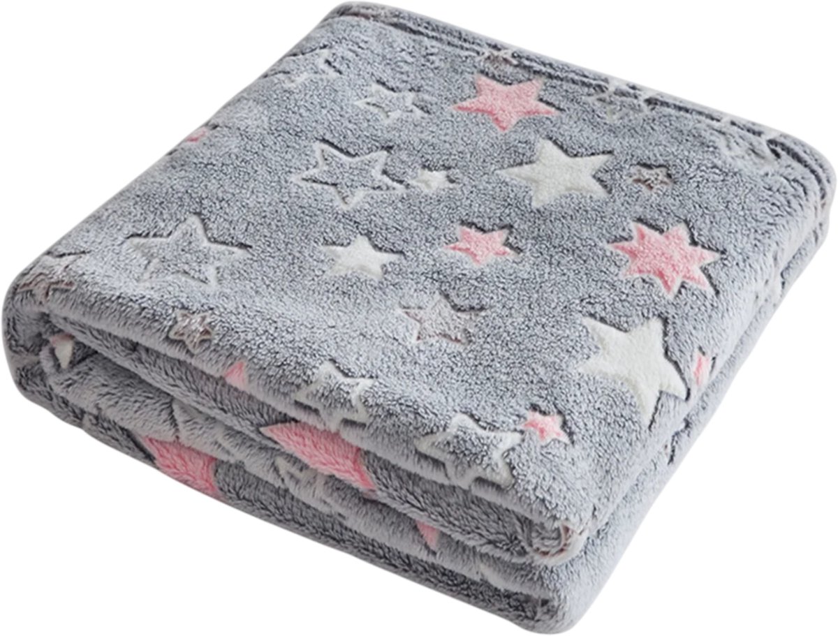 Jojoy - Glow in the Dark Deken - Plaid - Fleece Deken - Dekentje Voor op de Bank - 150x200 cm - BLANKGLOW