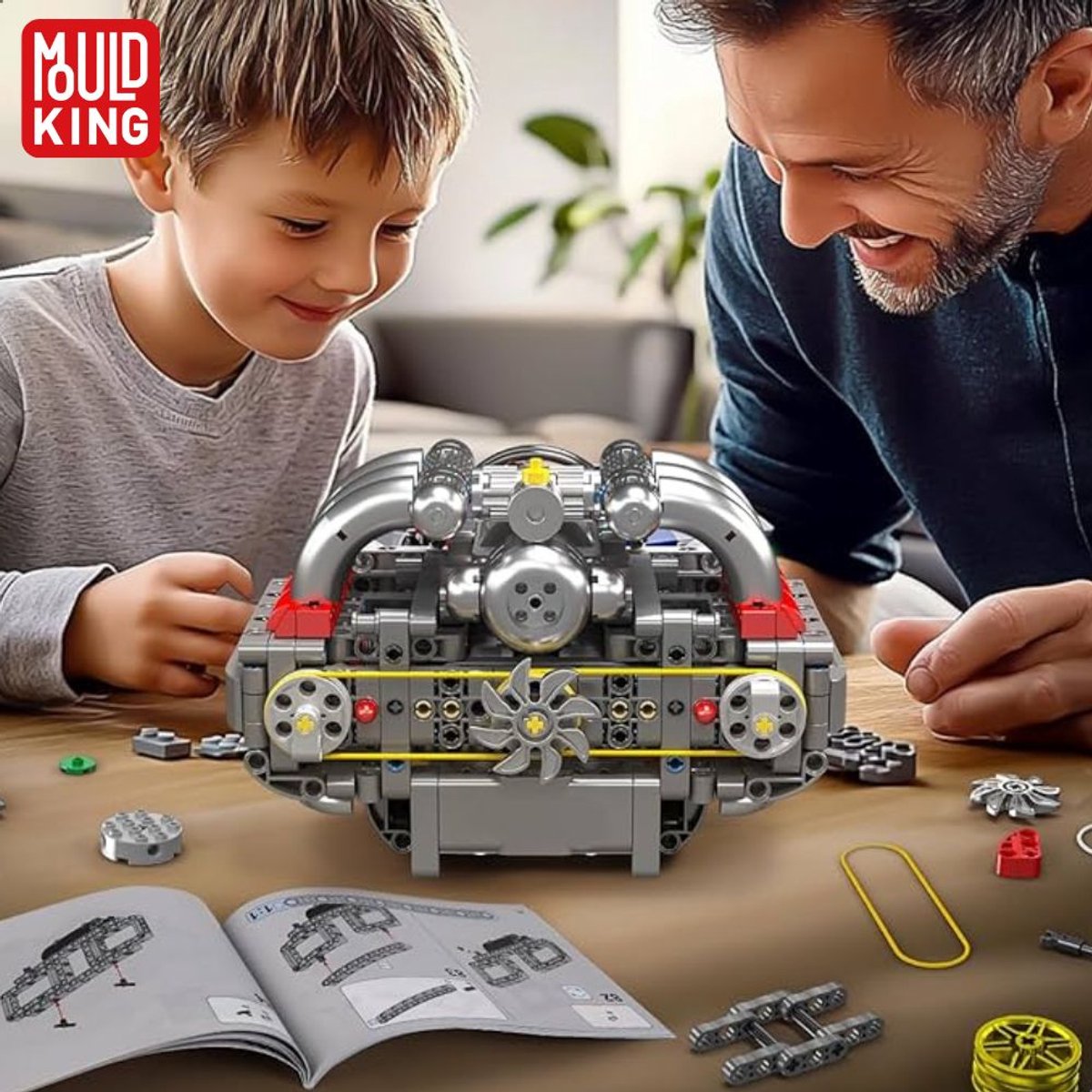 Mould King 10193 Boxer Engine formule 1 Educatief motor bouwset | Speed champions modelbouw | Creator classic bouwpakket | Technische F1 speelgoed ideas voor expert volwassenen & kinderen | compatibel met lego of mega | 609 bloks — afbeelding 6