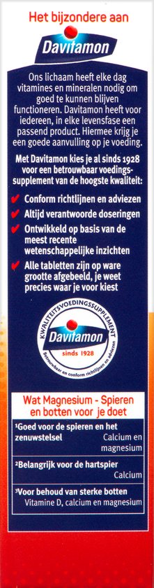 Uitleg over Davitamon Magnesium: conform richtlijnen, verantwoorde doseringen, wetenschappelijke inzichten.