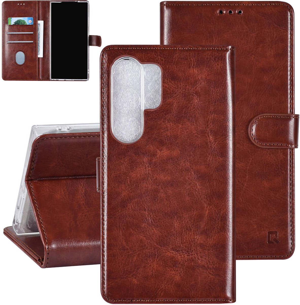 UNIQ Accessory Galaxy S24 Ultra Book Case hoesje 3 pasjeshouder - Bruin