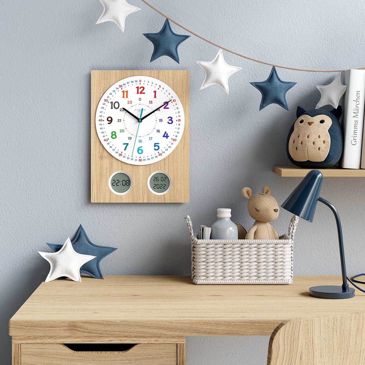 Cander Berlin MNU 11130 T Kinderwandklok geluidloos 35 cm