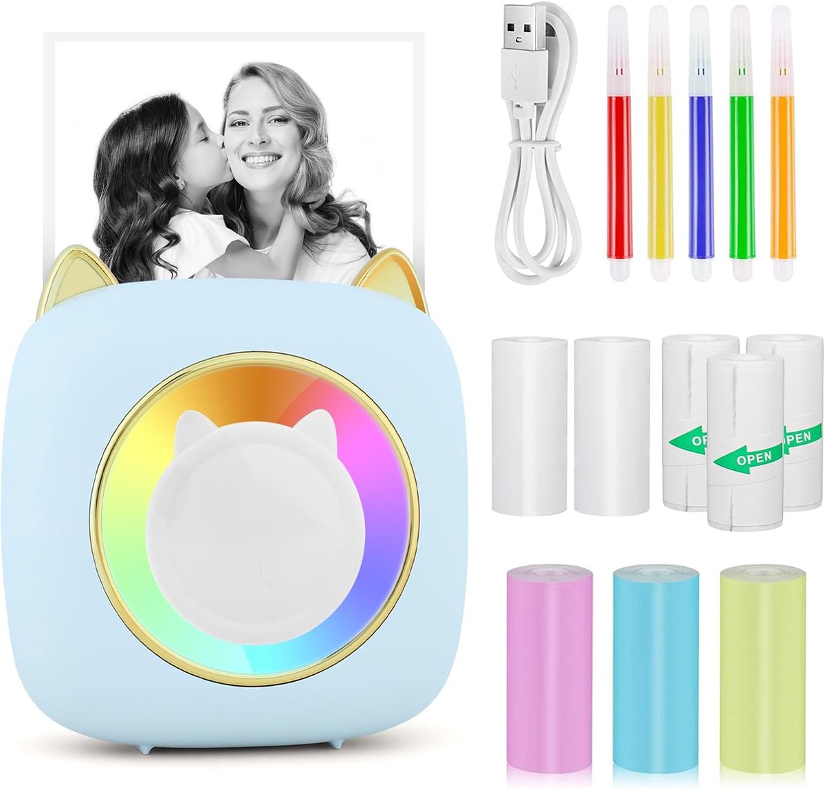 Draagbare Mini Fotoprinter met Bluetooth - Thermische Printer voor Smartphone - Ideaal voor Dagboek en Studienotities
