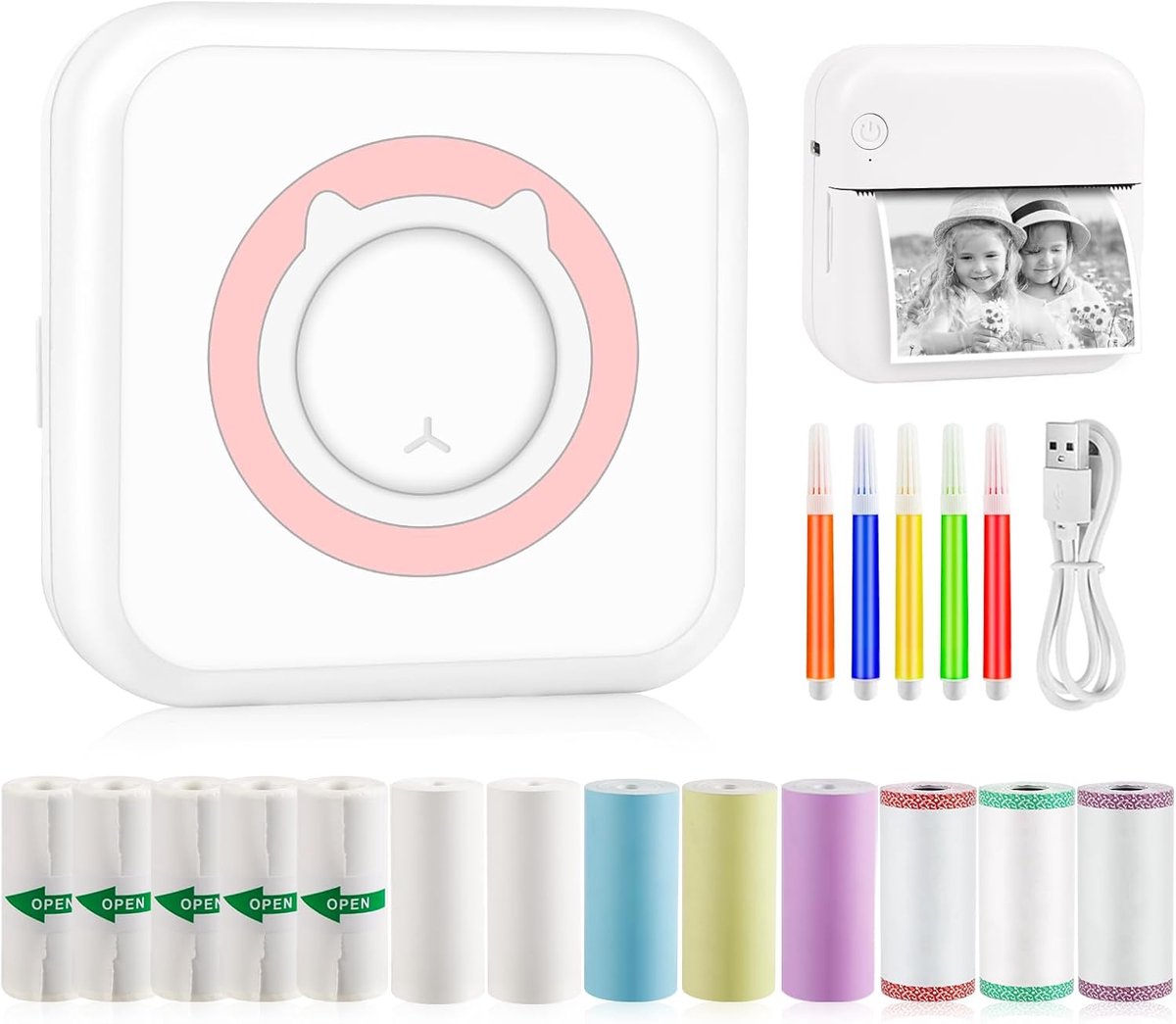 Draagbare Mini Fotoprinter - Draadloze Bluetooth Thermische Printer voor Smartphone en Dagboek