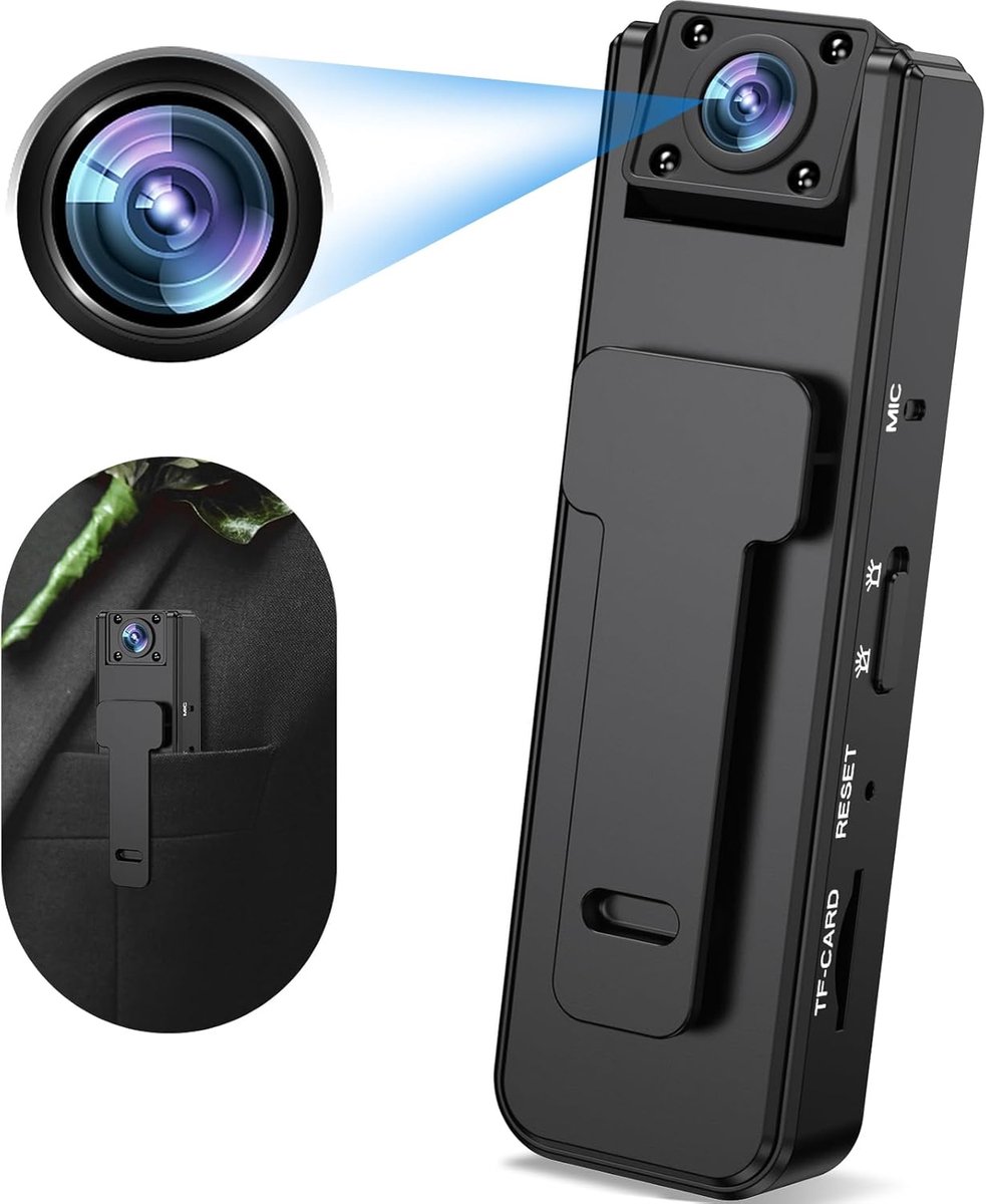 Mini Spionagecamera met Nachtzicht en 180° Lensinstelling - Verborgen Microcamera voor Veiligheid