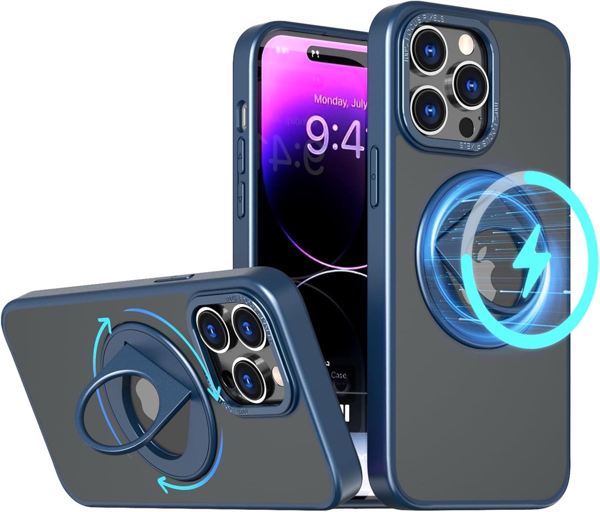 Hoesje Geschikt voor iPhone 14 Pro Hoesje - Backcover Geschikt voor MagSafe - Blauw