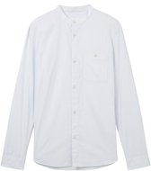 Tom Tailor Denim - Overhemd met staande kraag in basic pasvorm - Maat L - light herringbone structure
