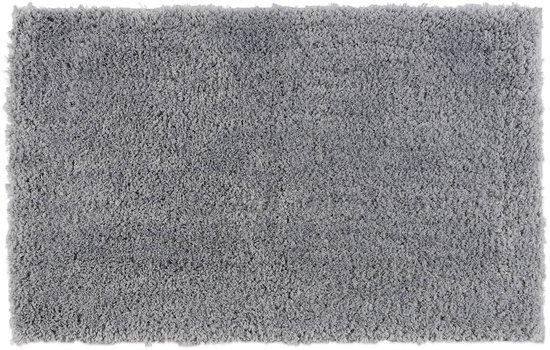 FLOORDIREKT Badmat SKY - Badmat in Vierkant & Rond - Antisliprug - Zilvergrijs - 80 x 150 cm