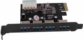 Dolphix USB PCIe kaart - 4x USB-A / USB3.0