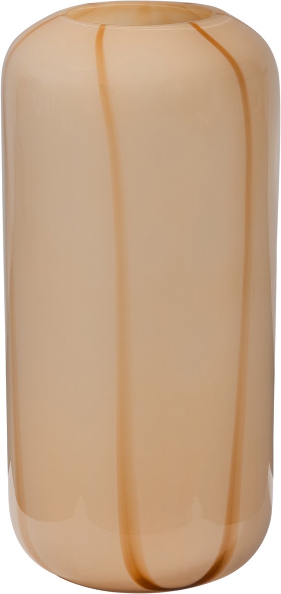 WOOOD Arles Vaas Met Streep - Glas - Naturel - 40x20x20