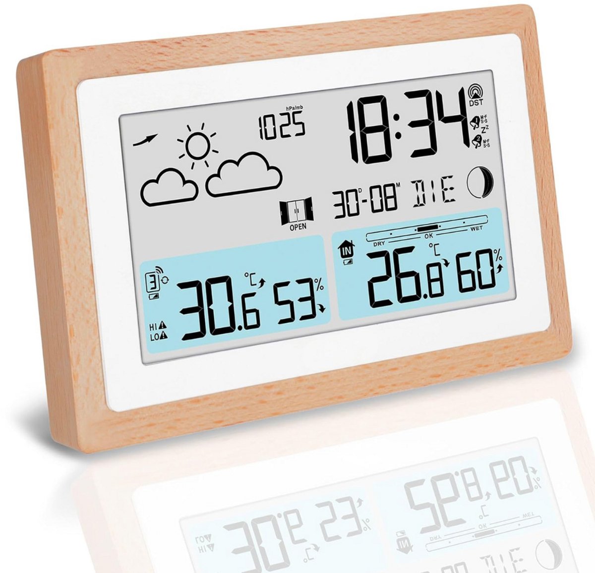 Weerstation Binnen en Buiten - Hygrometer Draadloos - Luchtvochtigheidsmeter