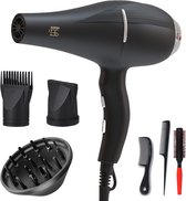 Bol.com Baess Föhn met Diffuser - 5 Standen - Ionische Haardroger met Borstel - Coolshot - 2200W - Haarfohn - Krullen - Hair dry... aanbieding