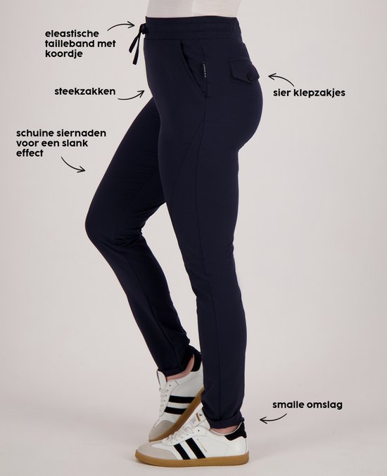 Je m'appelle Travelstof At Work Broek Regular fit Met stretch - Blauw - Maat L
