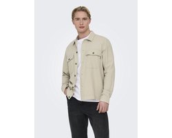 Only & Sons Overhemd Onskennet Ls Linen Overshirt Noos 22019758 Silver Lining Mannen Maat - XL