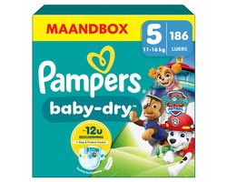 Pampers Baby-Dry Paw Patrol-editie Maat 5, 186 Luiers, 11kg-16kg