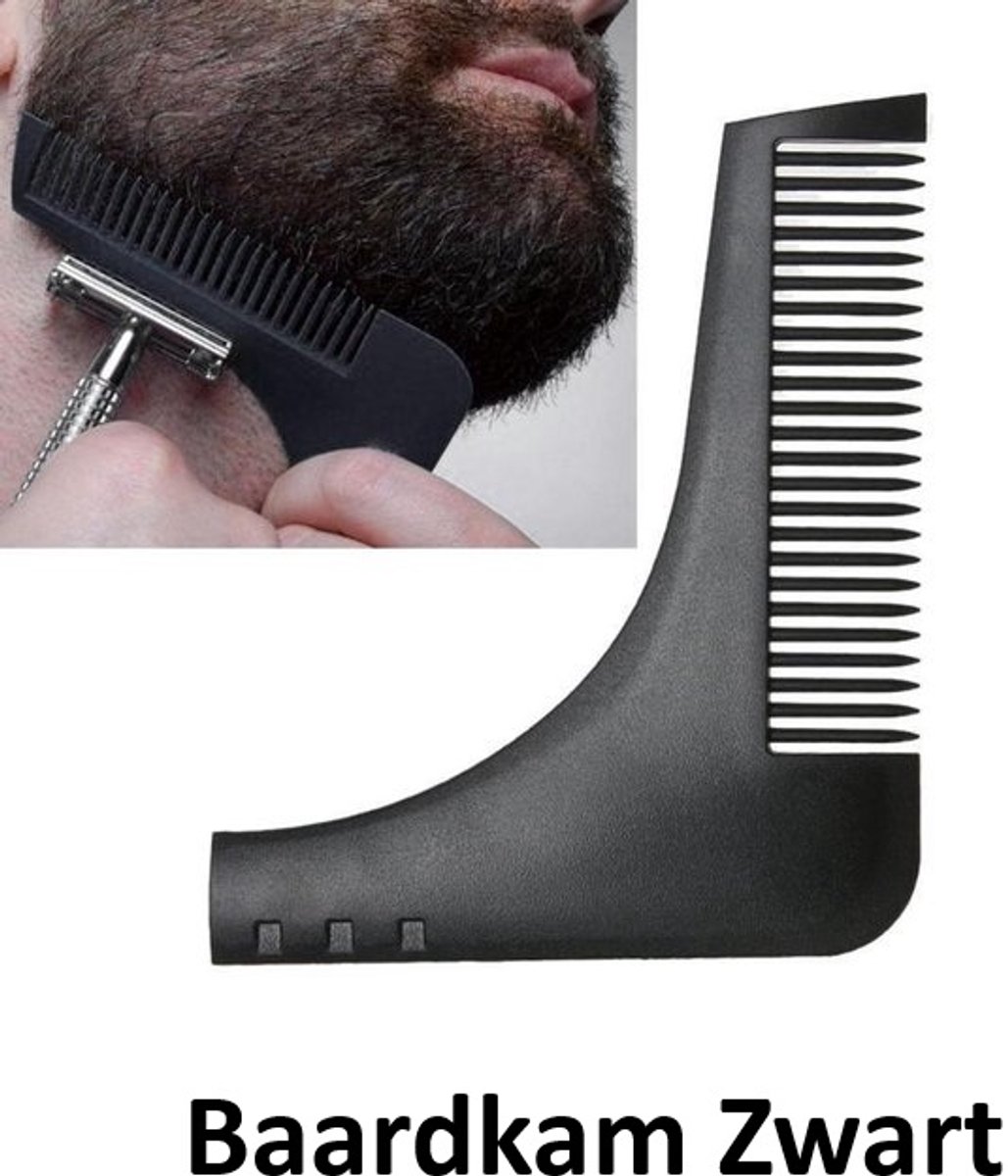 Veelzijdige Baard Styling Tool -Baard Styler -Baard Shaper -Beard Comb -Beard Bro - Baardkam- Baardtrimmer -Scheerkam -Baardverzorging - Zwart - Underdog Tech