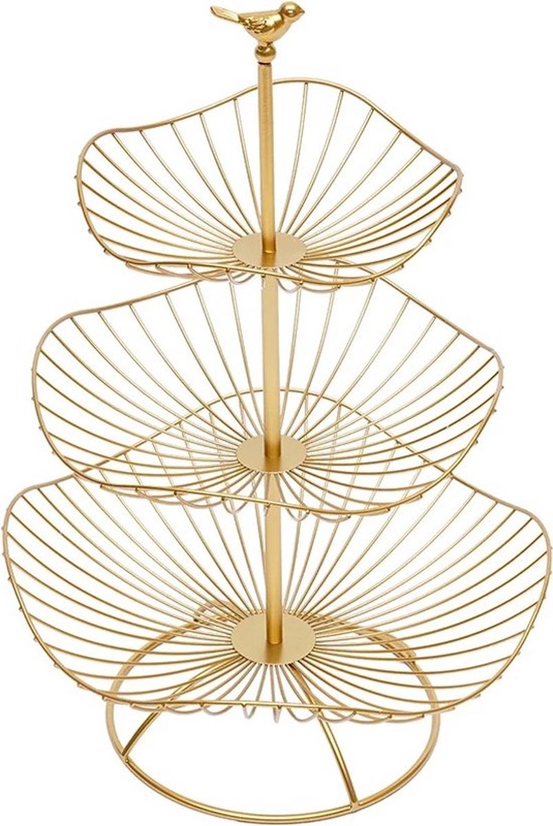 Gran Vida® - Luxe Fruitschaal - Goud - 3-Lagen - Uniek Design